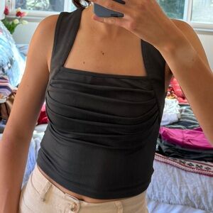 Grey Ruched Tank Top - Cider